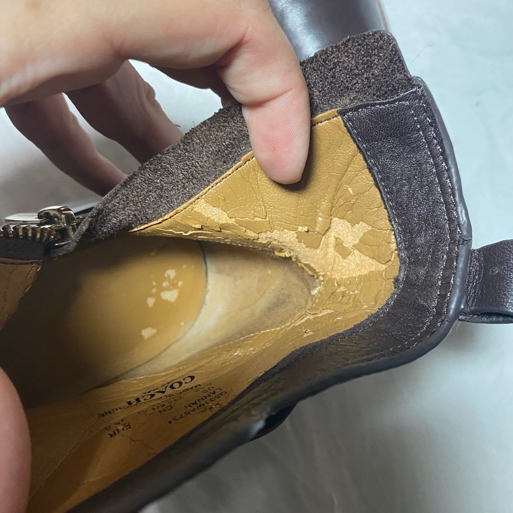 COACH Lannah Ankle Booties Boots Women’s 5.5 B Regular Width Leather? I think - Picture 7 of 13